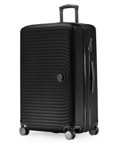 Hauptstadtkoffer large suitcase in black with telescopic handle, carry handle and TSA combination lock