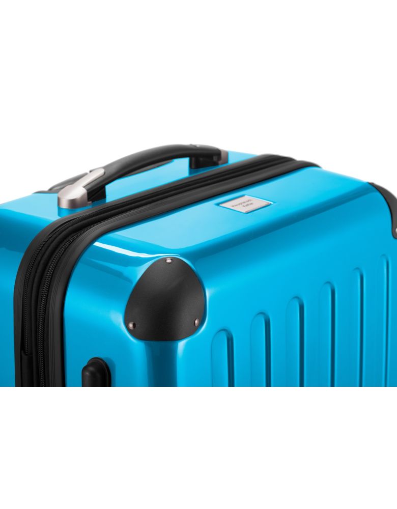 Alex - Hard-side Luggage Cyanblue Glossy, TSA, 65 cm, 74 Liter