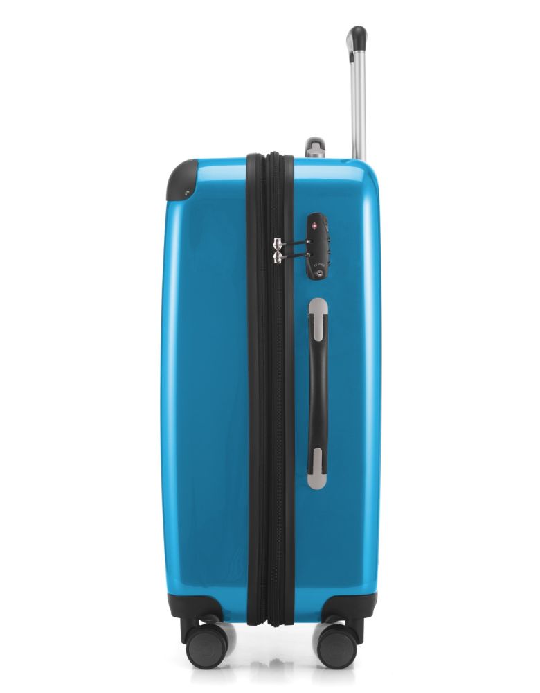Alex - Hard-side Luggage Cyanblue Glossy, TSA, 65 cm, 74 Liter