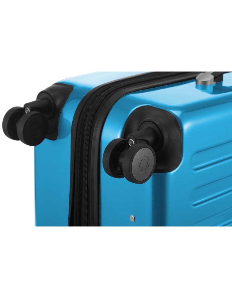 Alex - Hard-side Luggage Cyanblue Glossy, TSA, 65 cm, 74 Liter