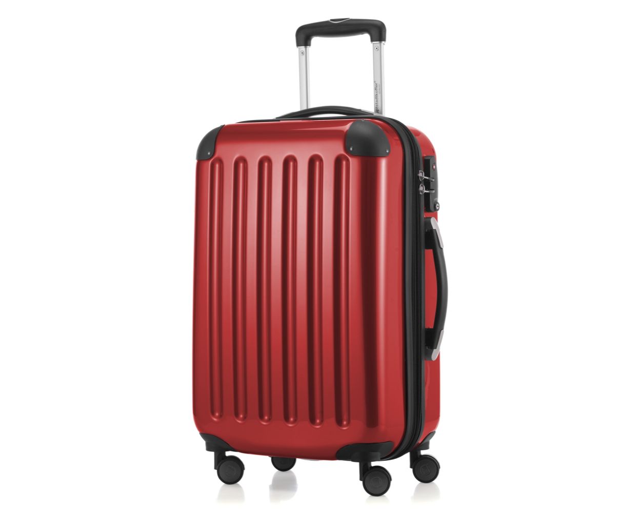 Alex - Hard-side 55 Luggage Hand cm, Red 42 Liter TSA, Glossy