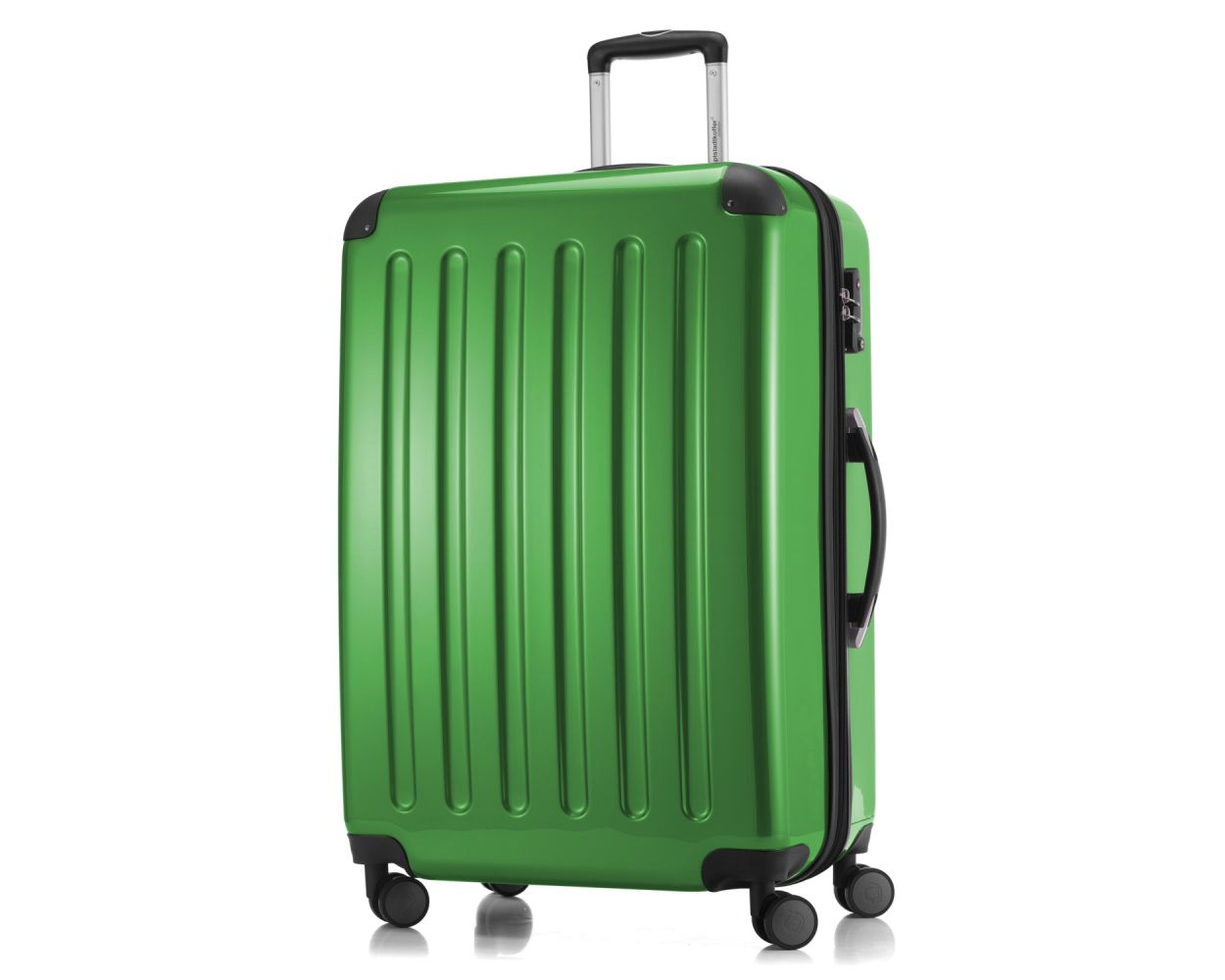 Alex - Hard-side Luggage Green Glossy, TSA, 75 cm, 119 Liter