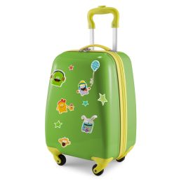 Handgezeichnete reisegepäck-aufkleber-set. koffer, kinderkoffer