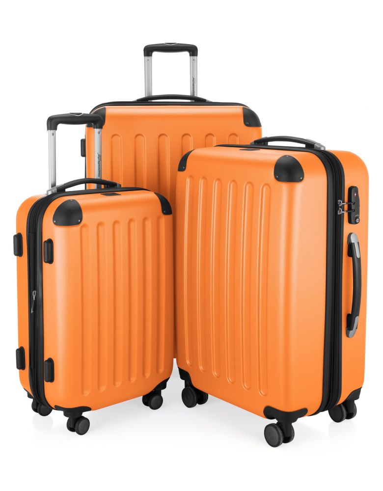 Hauptstadtkoffer Spree Kofferset in Orange mit vier Rollen und TSA-Zahlenschloss