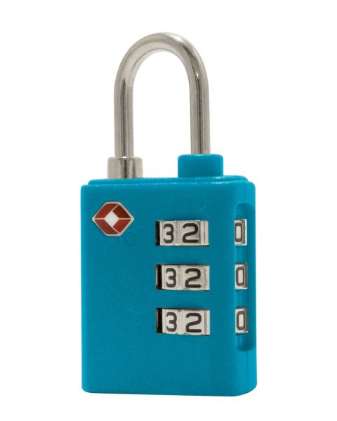 TSA Zahlenschloss - Vorhängeschloss Cyanblau