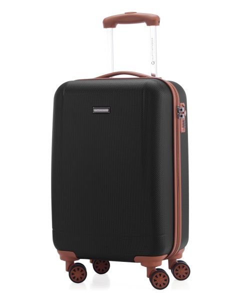 Wannsee - Handgepäck Hartschalenkoffer Schwarz (matt). 58cm, 37 Liter ✓ 4 Rollen ✓ TSA-Schloss