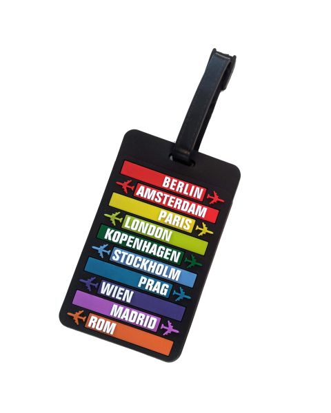 Kofferanhänger - Namensschild - Detail - Vorderansicht - Schwarz