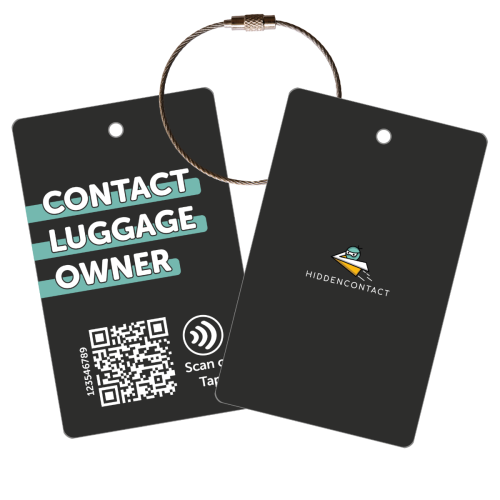 Hiddencontact Koffer Tag, datengeschützter Kofferschild digitaler Gepäckanhänger 