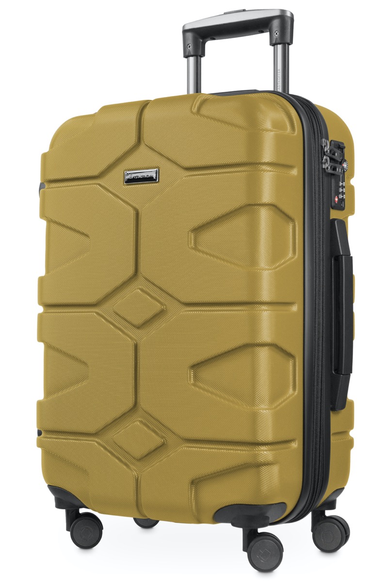 X-Kölln – Handgepäck Koffer, Hartschale Herbstgold, TSA, 55 cm, 42-50 Liter
