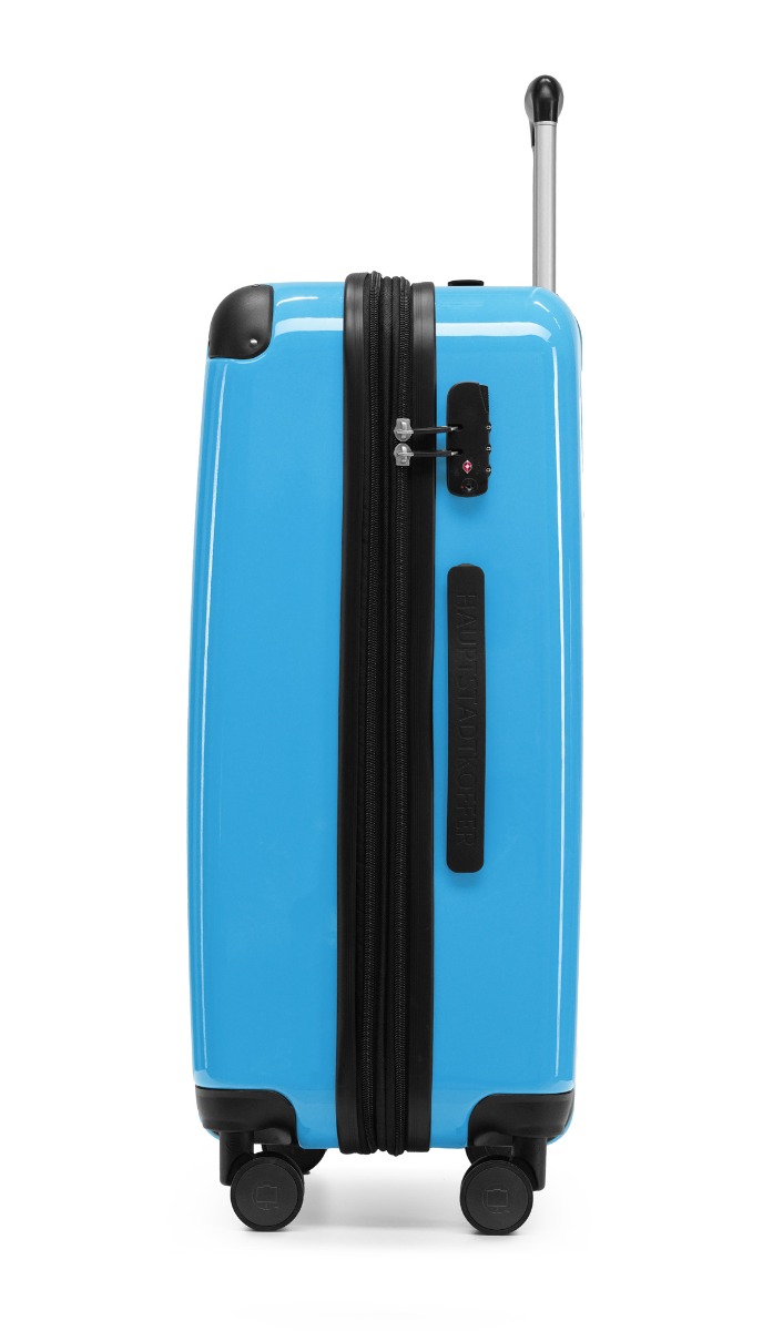 Alex Hard-Side Luggage Cyan Blue Glossy, 65 cm | Hauptstadtkoffer