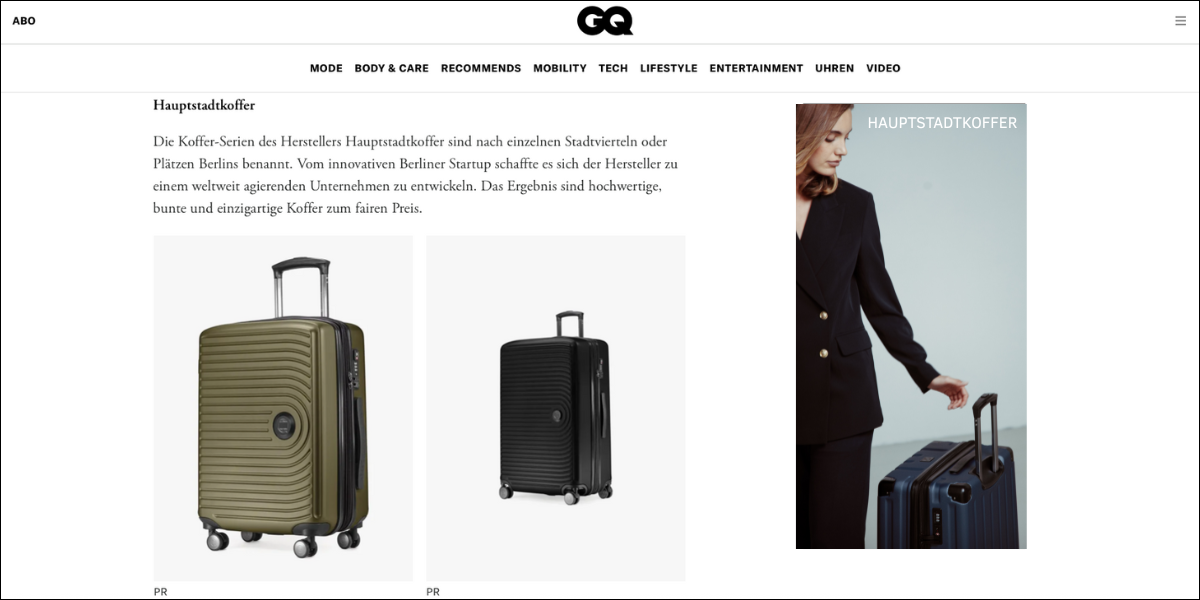 Hauptstadtkoffer Handgepäck-Hartschale aus ABS mit 4 Doppelrollen