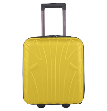 Gelber Underseat-Trolley von Hauptstadtkoffer mit ausgezogenem Griff